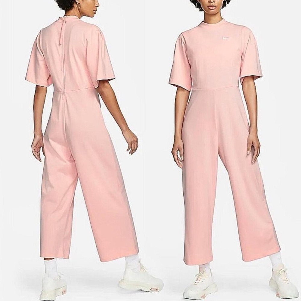 Nike Pink Jumpsuit with Wide-Leg Cropped Pants